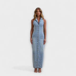 Lacey - Maxi šaty z denimu s jemným praním