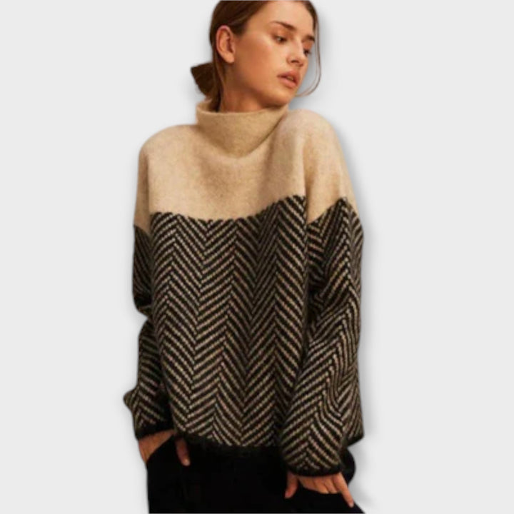 Petra | Elegantní dámský rolák se vzorovaným designem