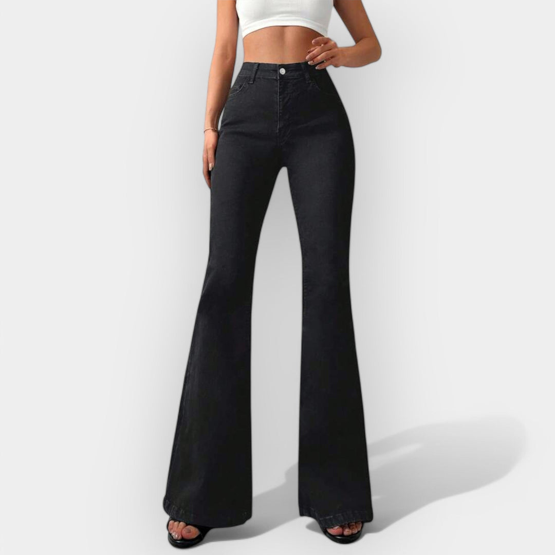 Kristýna Sofistikovaná Džíny Bootcut Vysokým Pasem
