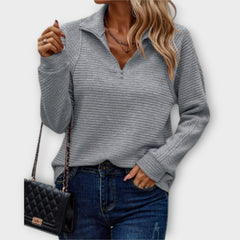 Lenka | Elegantní svetr s polo zipem
